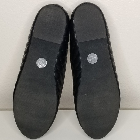 Disney Minnie Mouse Quilted Flats Adult Large Womens 9/10 Ballet Black Red Bow - Picture 11 of 14